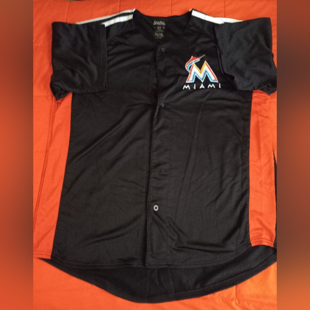 Miami Marlins Black Baseball Jersey Adult XL